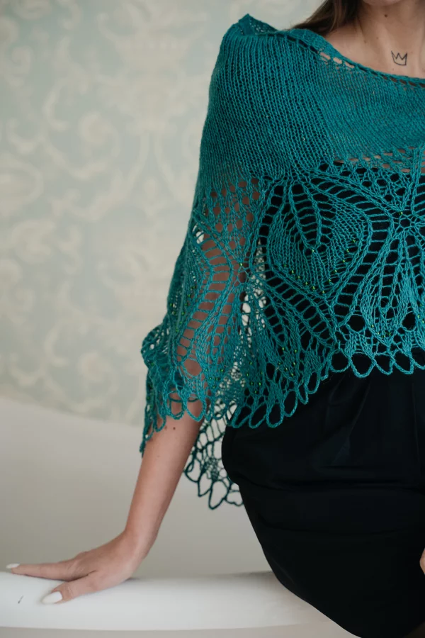 “Grouse” Lace knit shawl