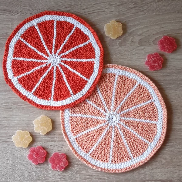 Citrus Fruit Potholder Free Knitting Pattern