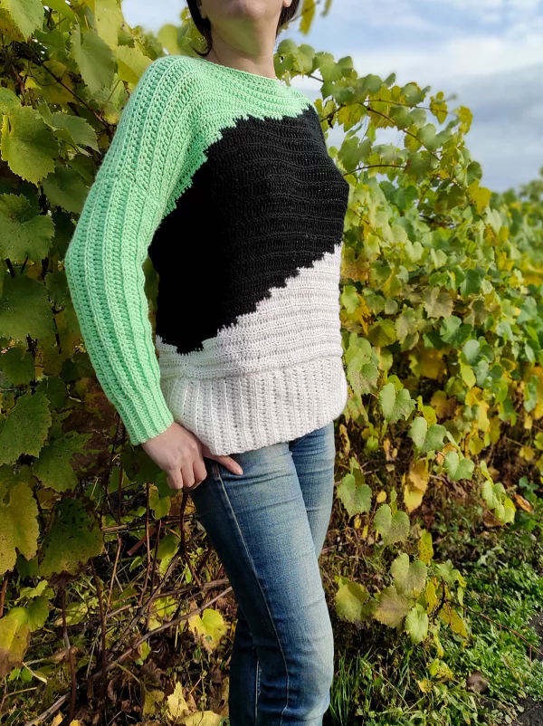 Colorblock Oversized Sweater