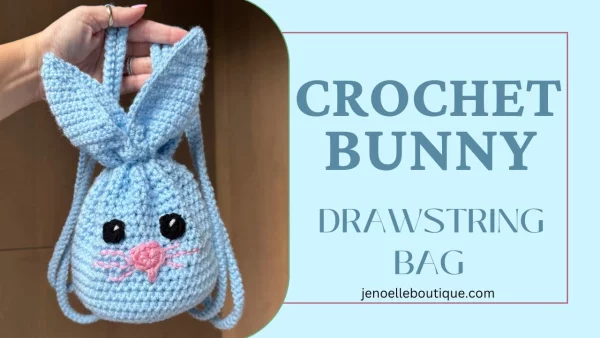 Crochet Bunny Drawstring Bag