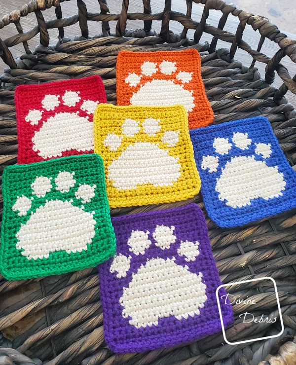 Cute Paw Print Square