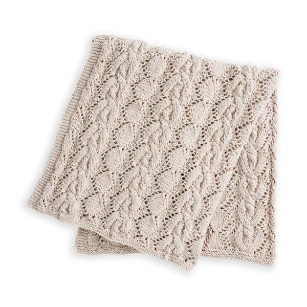 Lacy Cables Knit Baby Blanket