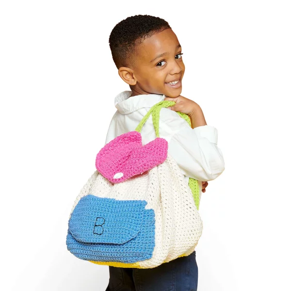 Lily Rainbow Patch Crochet Backpack