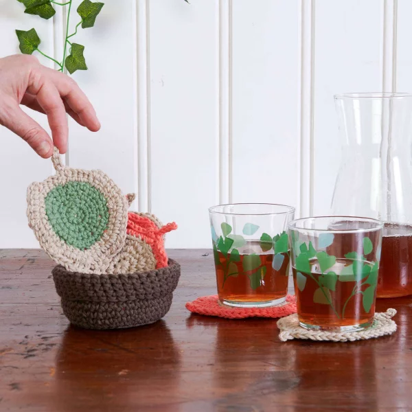 Lily Sweet Re-Leaf Crochet Coaster Set