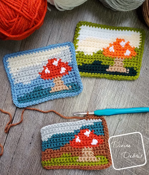 Mushroom Landscape Mug Rug