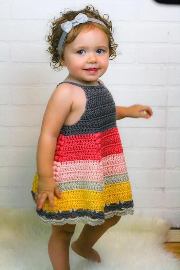 Puff Stitch Toddler Dress