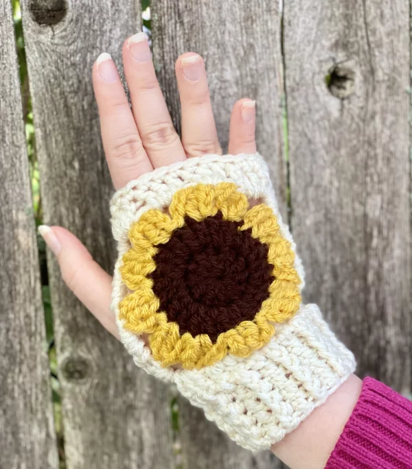 Sunflower Fingerless Gloves