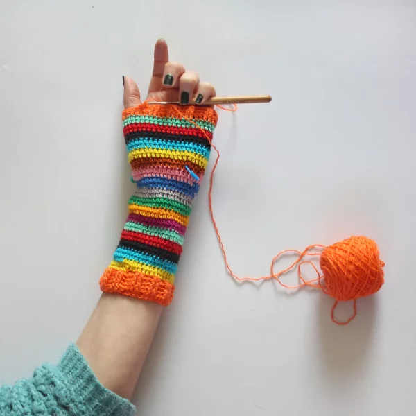 Tubes! Self Striping Wrist Warmers