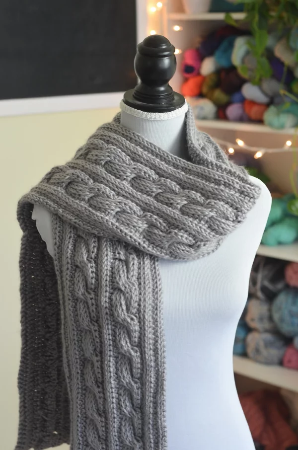 Twisted Twin Cable Scarf