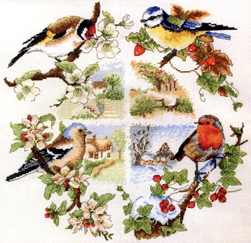 Birds of Every Season: A Free Cross Stitch Pattern