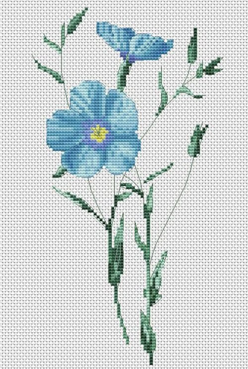 Linen Flower - Free Cross Stitch Pattern