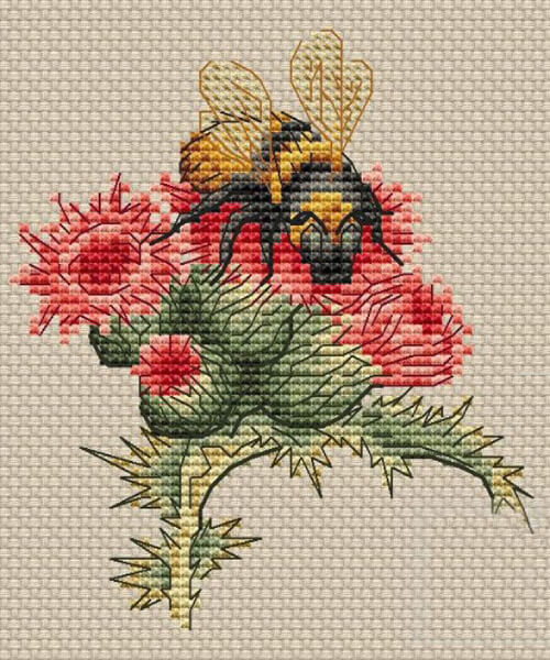 Bee & Thistle - Free Cross Stitch Pattern