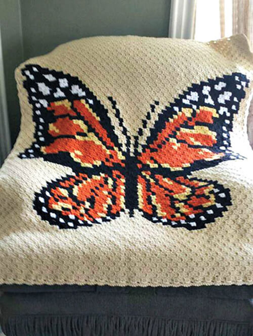 C2C Butterfly Afghan - Crochet Pattern