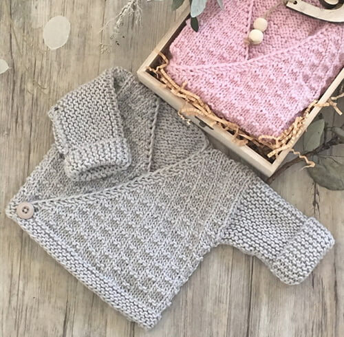 Avonlea Cross Over Baby Sweater - Knitting Pattern