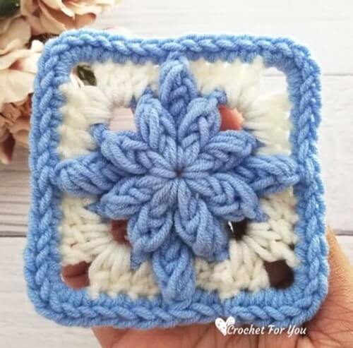 Bobble Drops Granny Square - Free Crochet Pattern