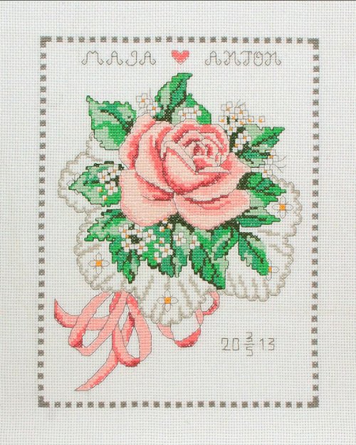 Brides Bouquet in Anchor - Free Cross Stitch Pattern