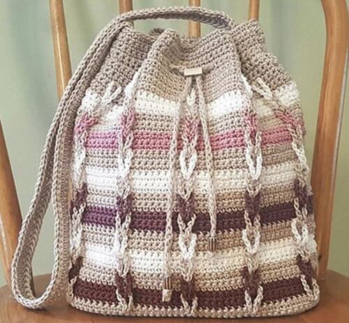 Chain Stripe Shoulder Bag - Crochet Pattern