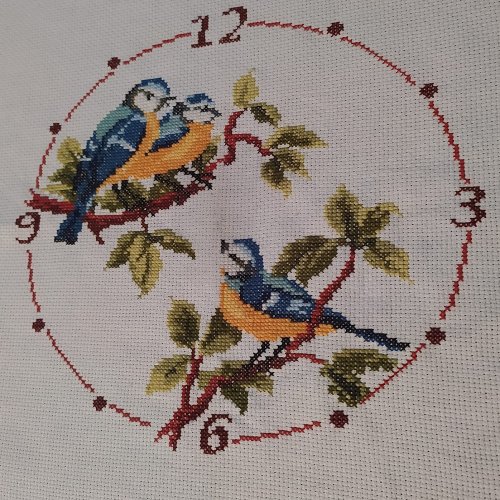 Cross Stitch Birds Clock Pattern