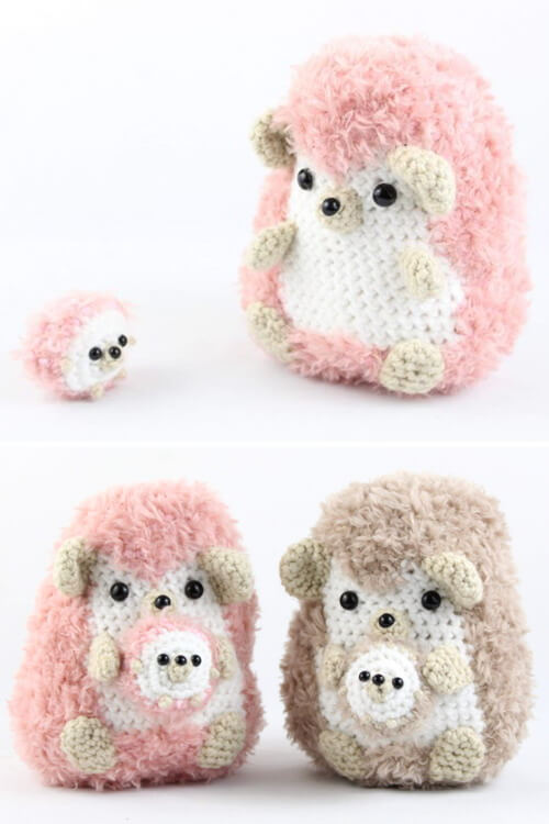 Hedgehog with Baby Amigurumi - Free Crochet Pattern