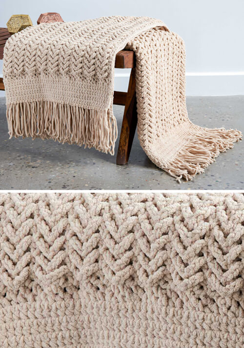 Herringbone Crochet Blanket - Free Pattern