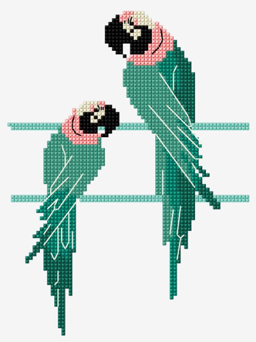 Pair of Parrots - Free Cross Stitch Pattern
