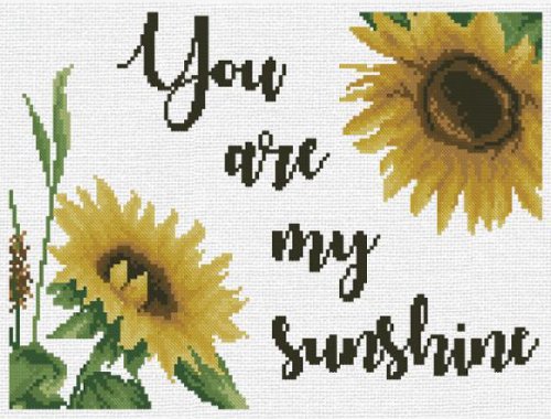 Sunflowers - You Are My Sunshine - Free Cross Stitch Pattern