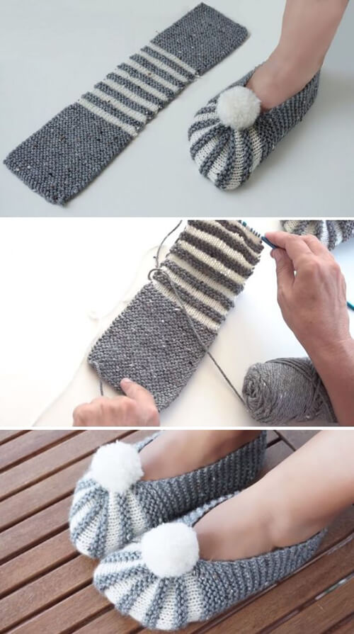 Super Easy Slippers - Knitting Tutorial