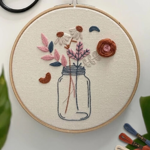 Flowers with Love Embroidery Pattern