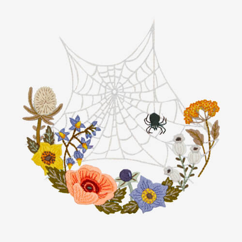 Woodland Spider's Web Embroidery Pattern